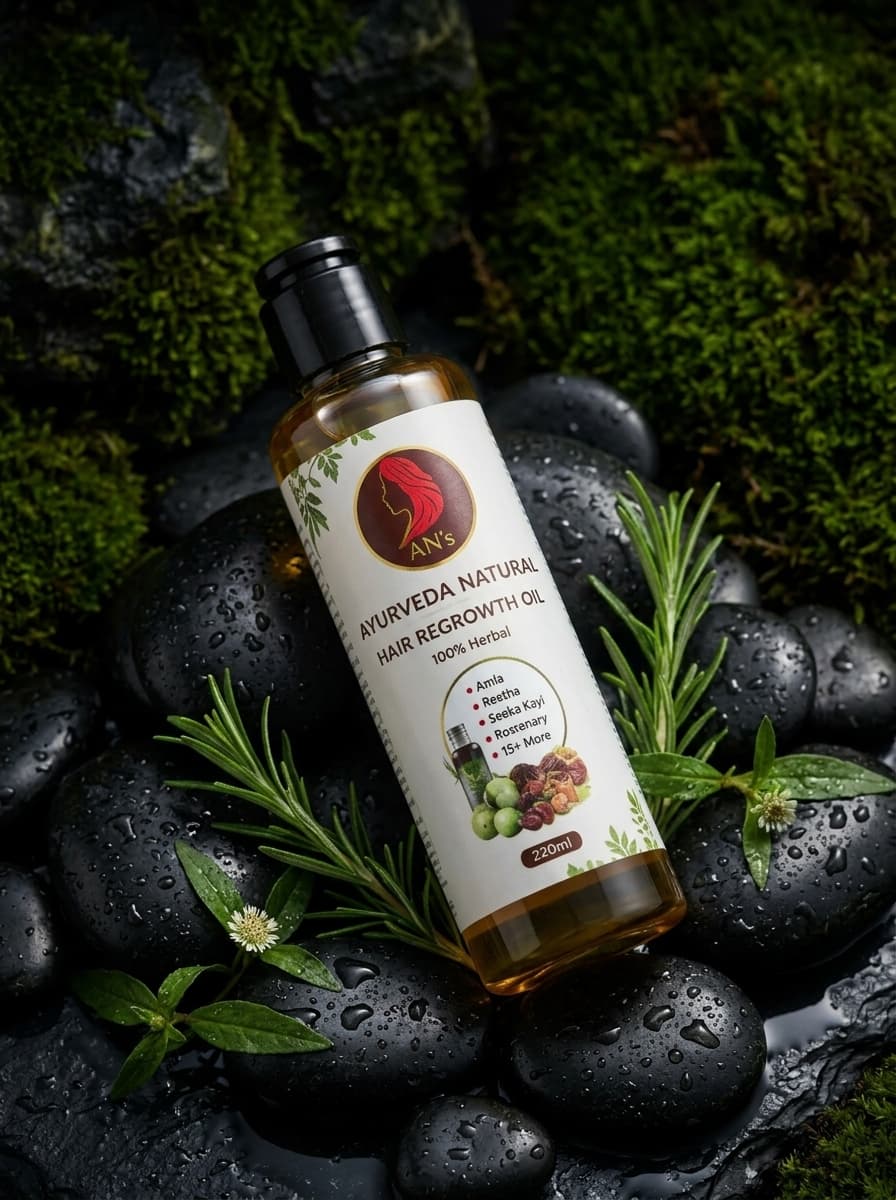 Hair Regrowth Oil - Angle 4 | Ayurveda Naturals