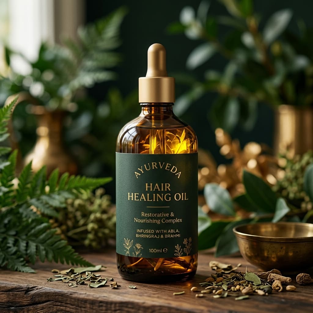 Ayurveda Naturals - Organic Hair Oil For Thickening Thin Hair Naturally